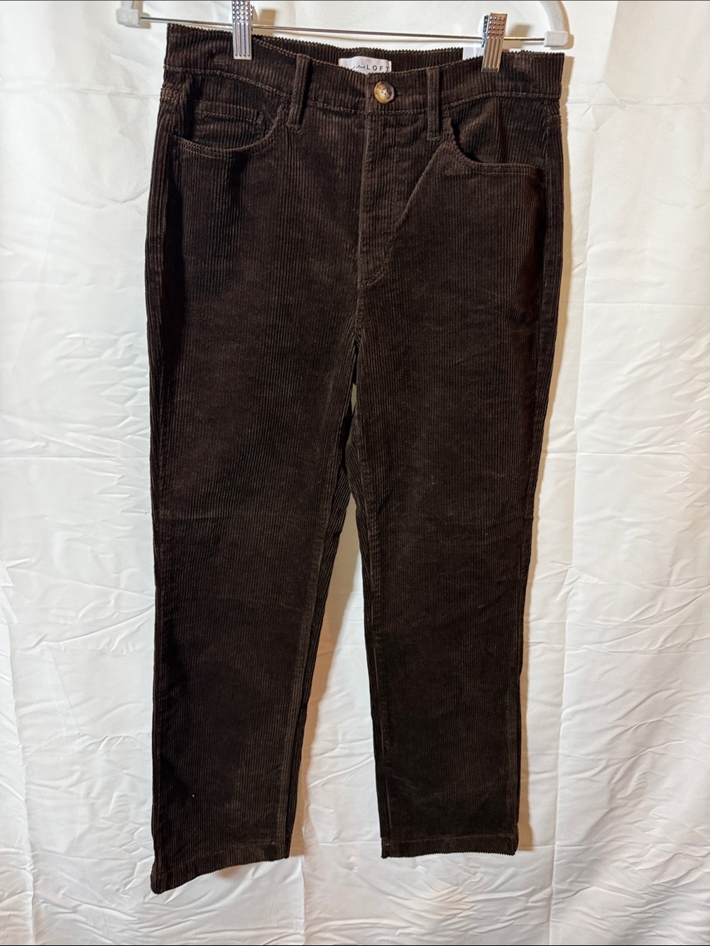 LOFT Dark Brown Corduroy Straight Leg Pants